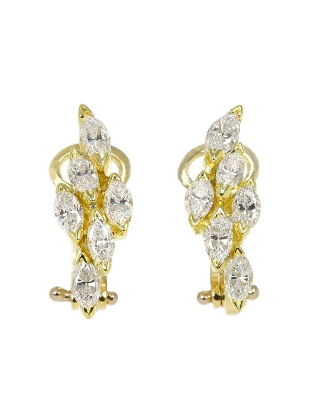 Tiffany & Co Diamond Earrings 18k Yellow Gold 750 Clip-On